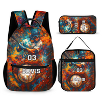 Doodle Game Style Customized Backpack - Includes Basketball, Soccer, Baseball, Rugby And All Kinds Of Ball Games - A Great Gift For Kids During The School Season!