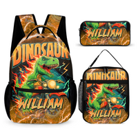 Lightning Dinosaur Riding Motorcycle Custom Backpack - Go-to-school Season Gift
