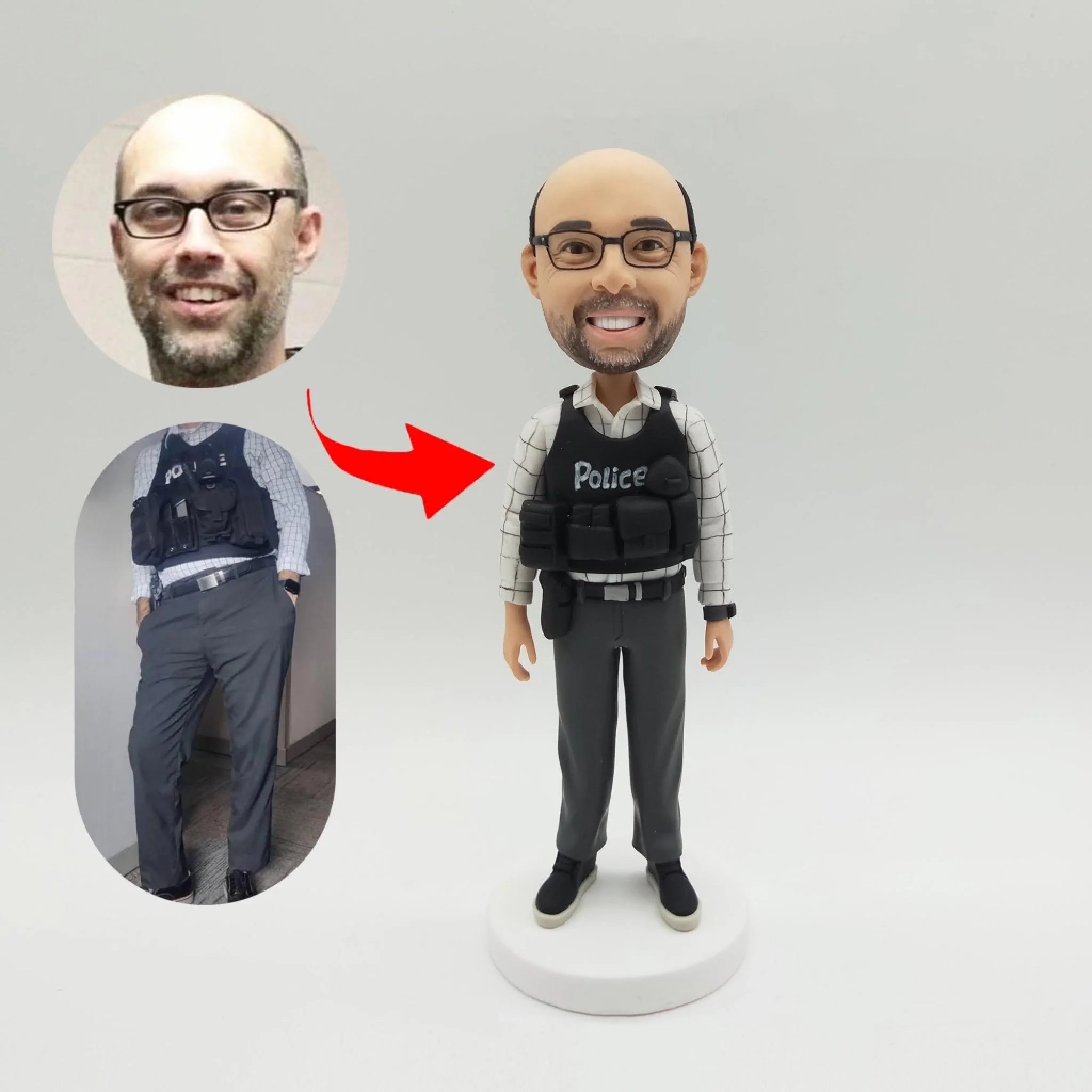 Engraved Customized Police Figurines - Gifts for Police Officers