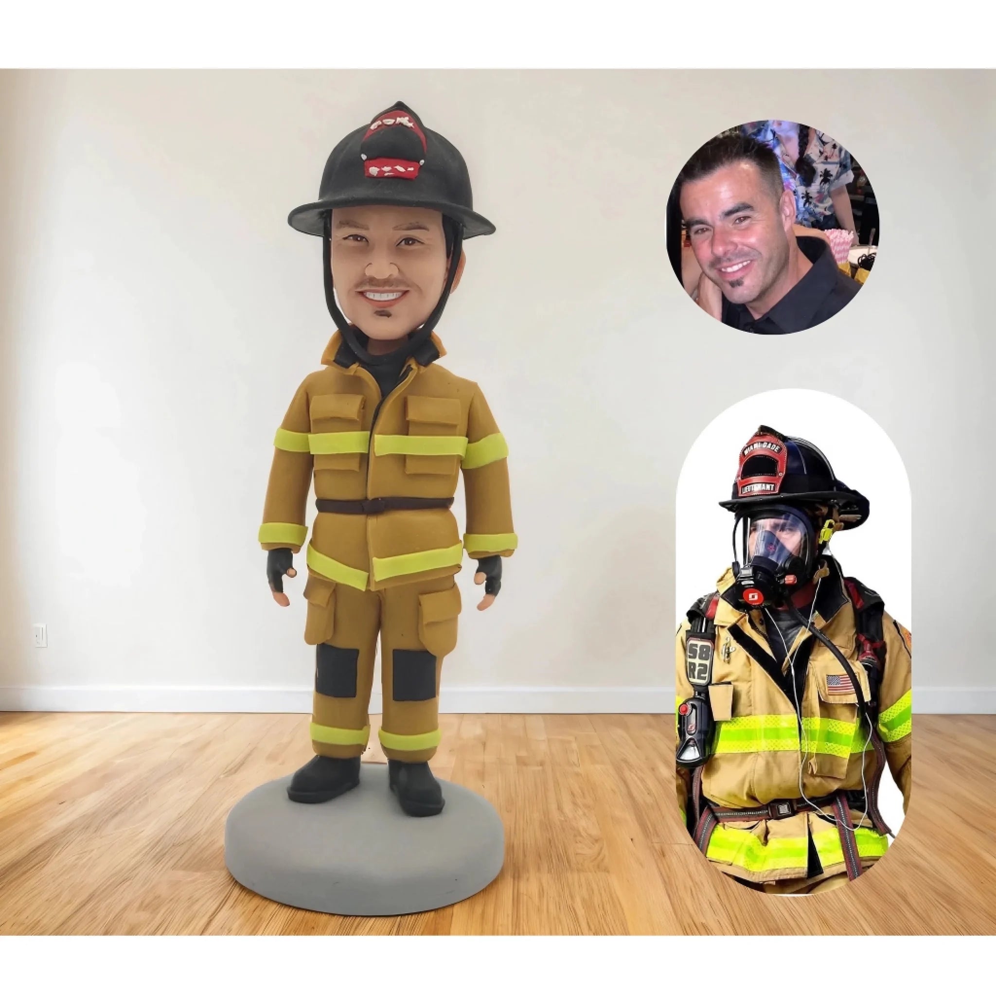 Engraved customized a fireman bobblehead - Gifts for a fireman
