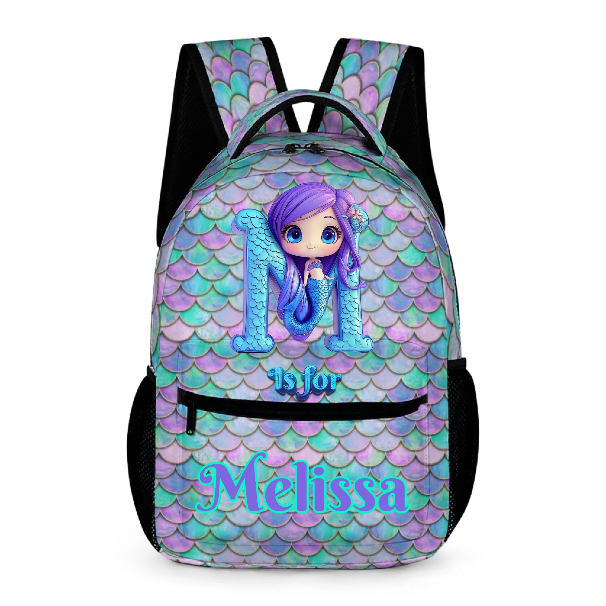 Beautiful Mermaid Letter - Personalized Kid Backpack