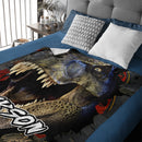 Powerful Dinosaur Customized Blanket- Personalized Name - Dinosaur Enthusiast Gift