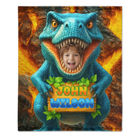 Personalized Name Custom Face Custom Dinosaur Shell Blanket