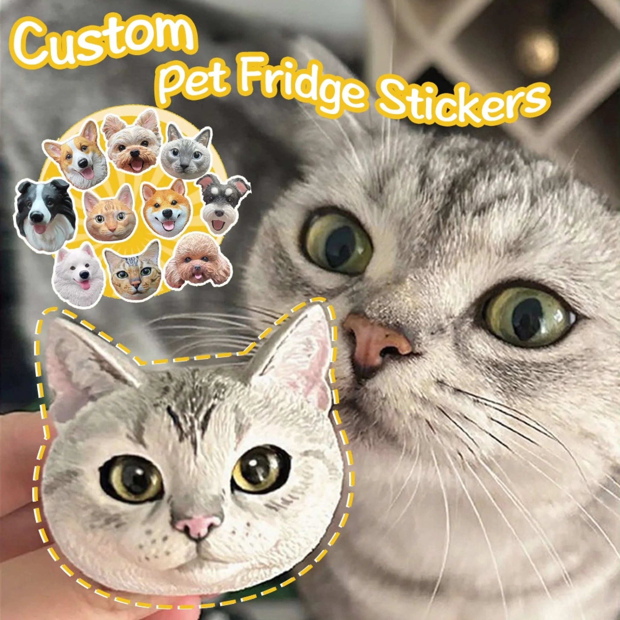 Customized Pet Photo Refrigerator Stickers-Car Aroma Diffuser