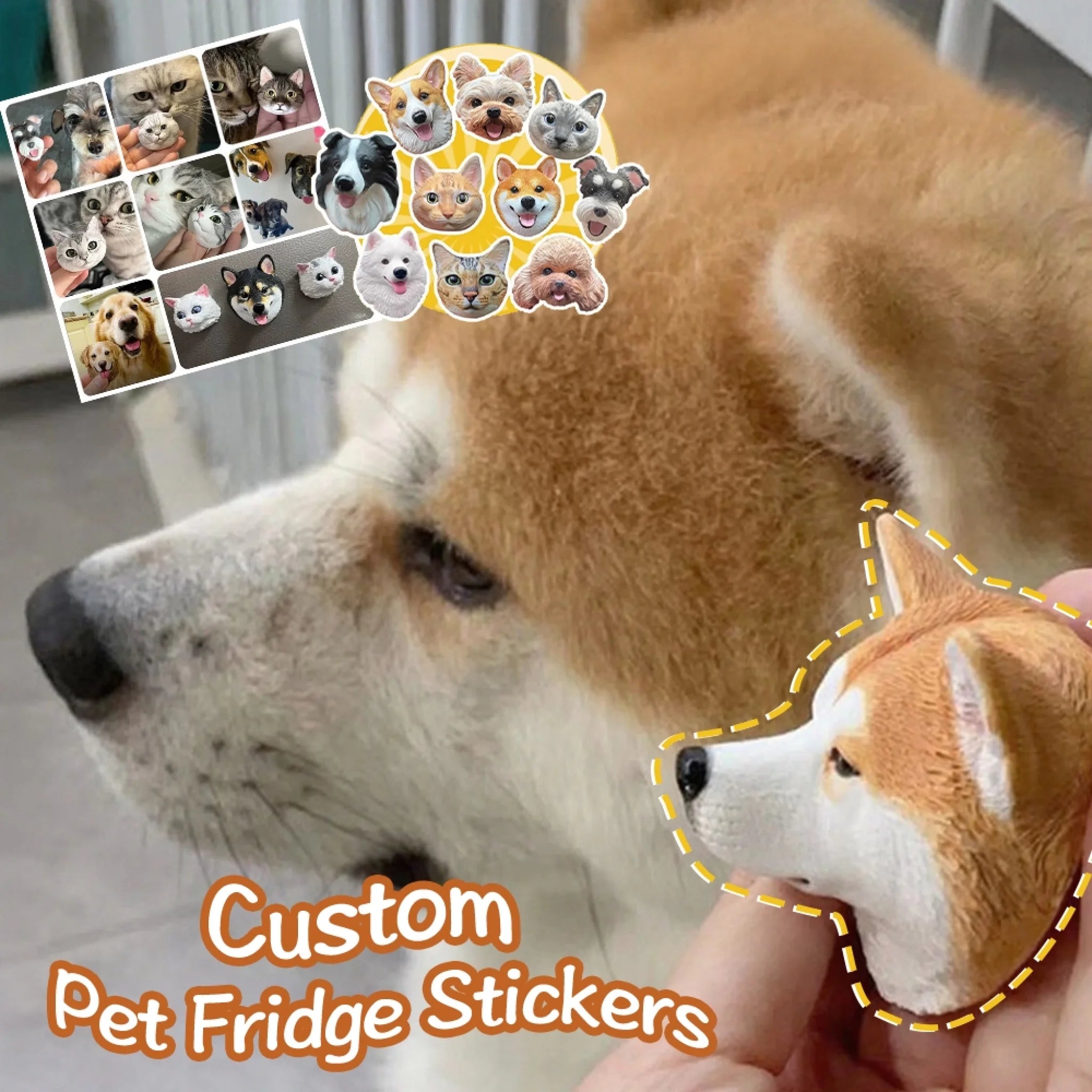 Customized Pet Photo Refrigerator Stickers-Car Aroma Diffuser