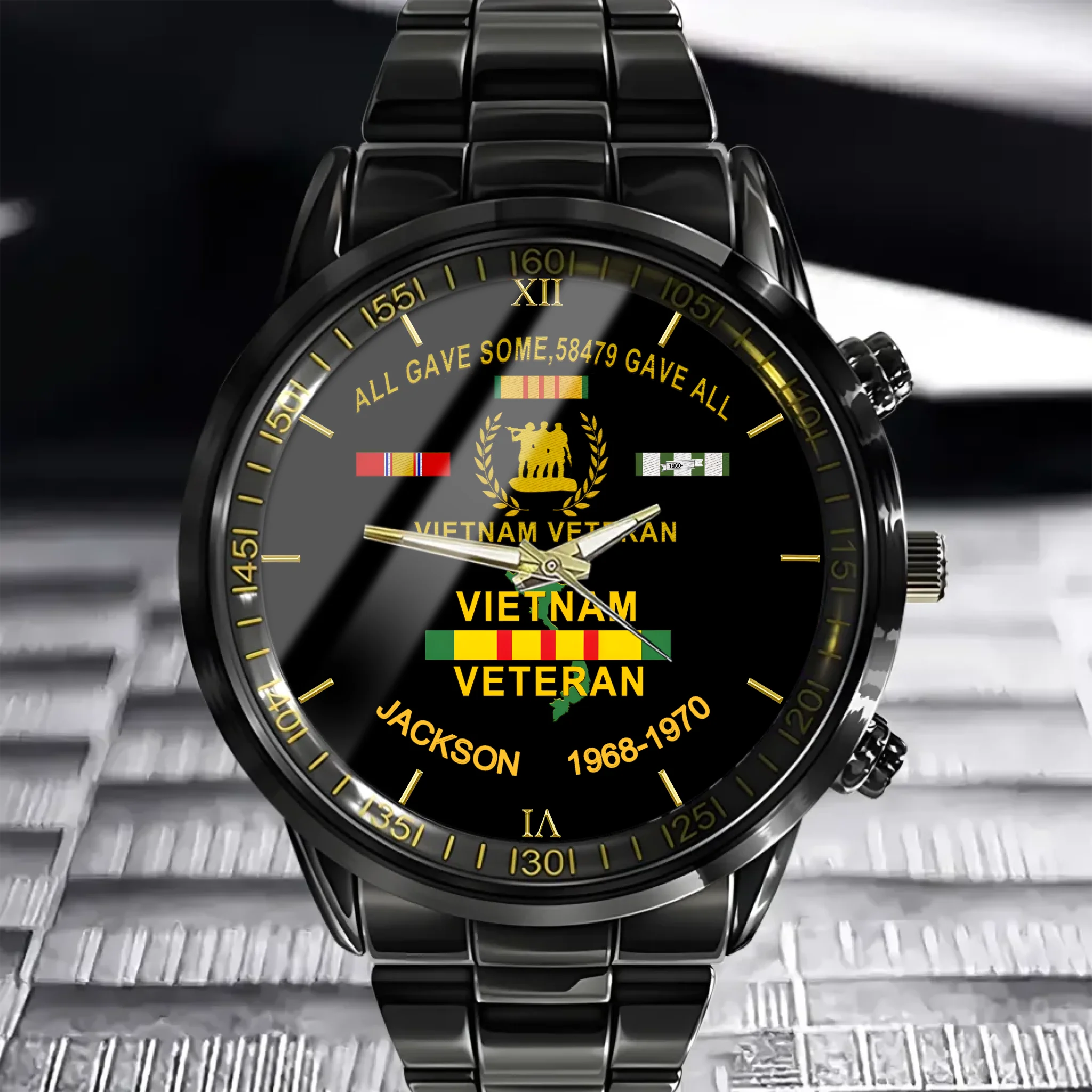 Customized Watch for Vietnam Veterans - Personalize with Name and Year/Period