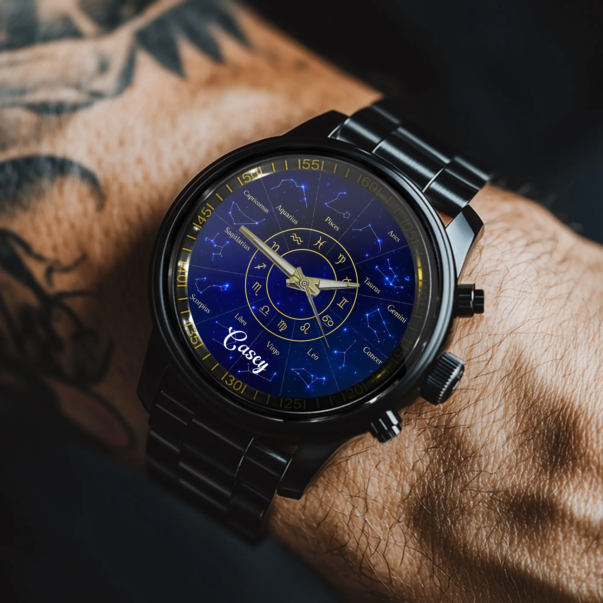 Customized Watches With The Names Of The 12 Zodiac Signs - A Gift For Zodiac Enthusiasts