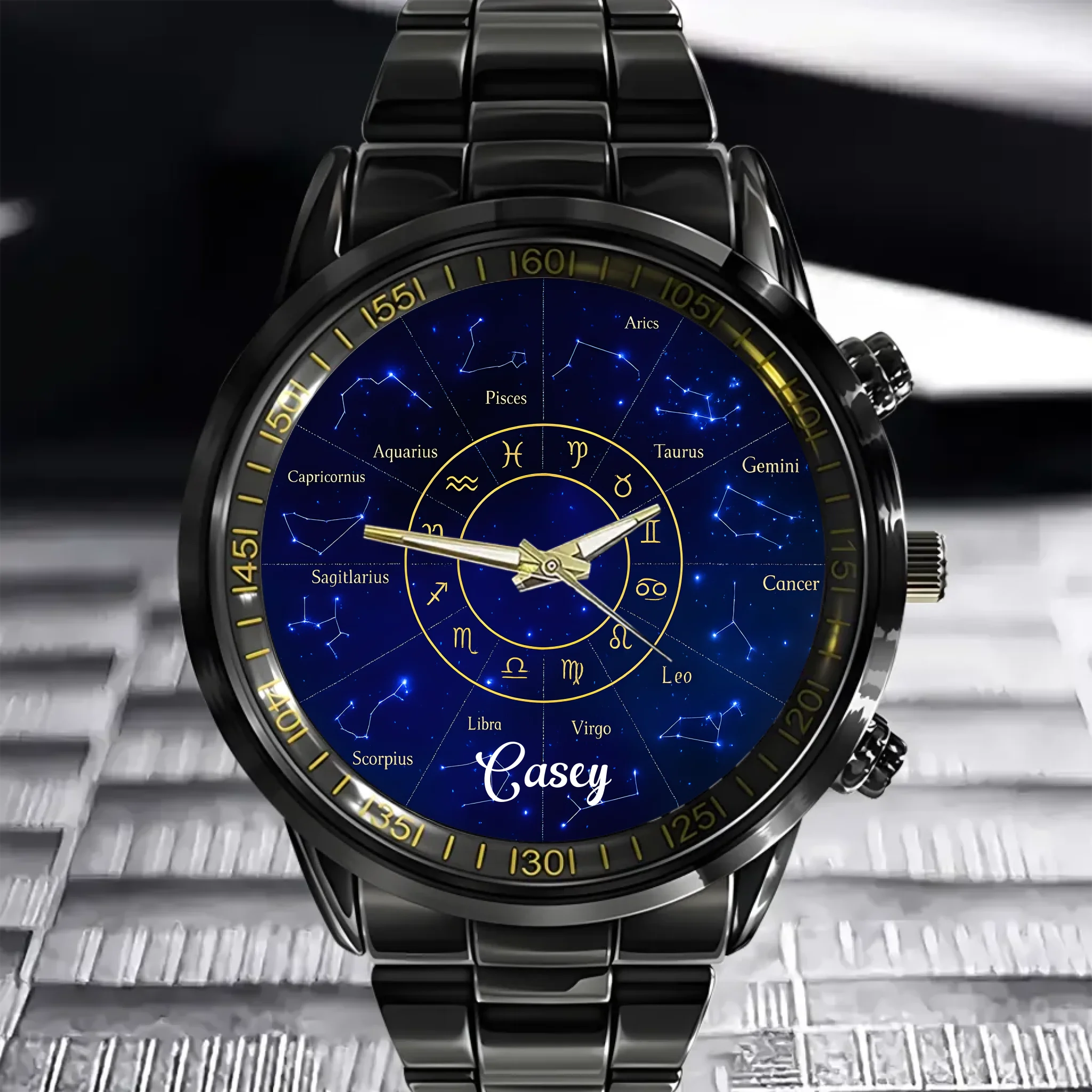 Customized Watches With The Names Of The 12 Zodiac Signs - A Gift For Zodiac Enthusiasts