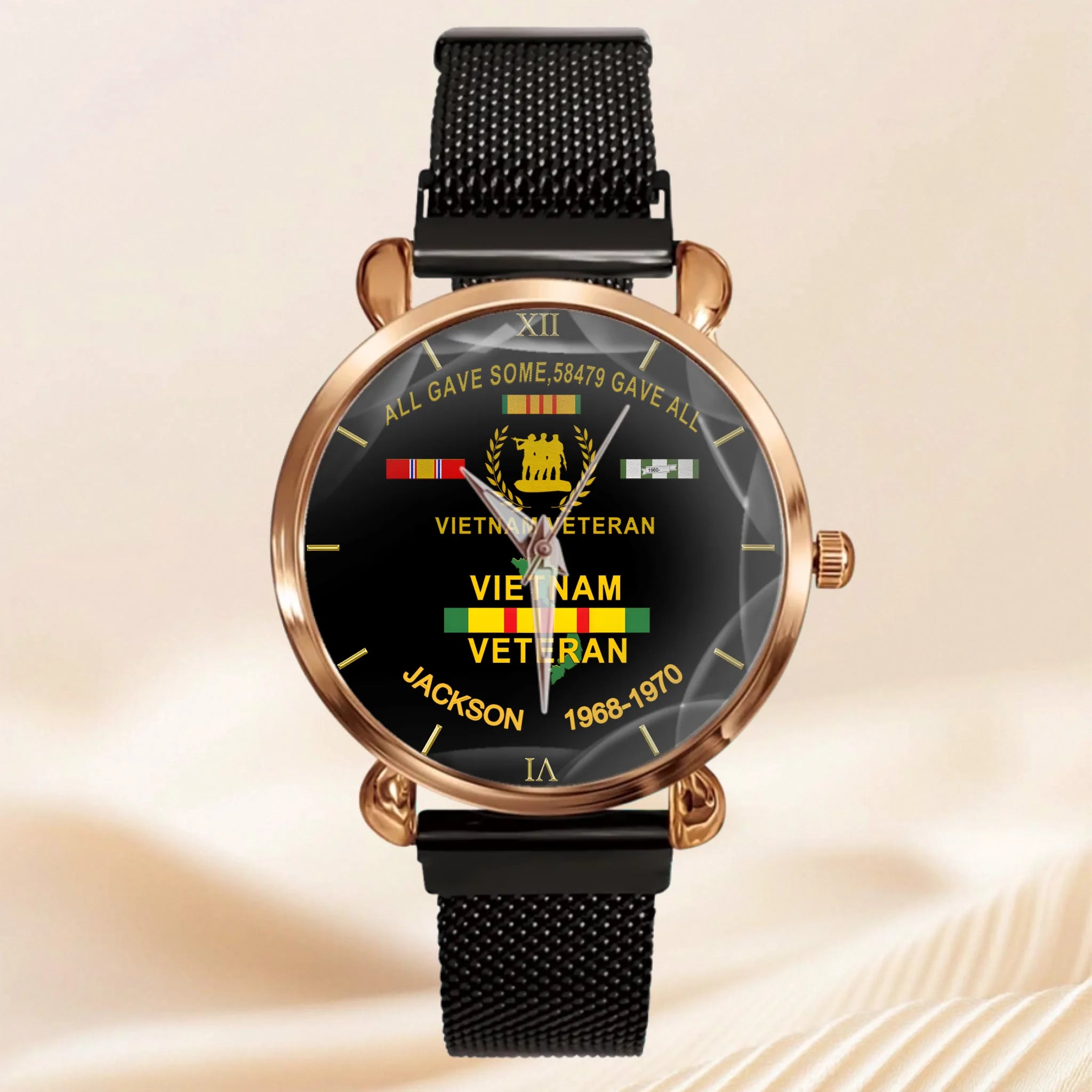 Customized Watch for Vietnam Veterans - Personalize with Name and Year/Period