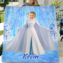 Custom Elsa Princess Blanket - Ice Themed Blanket with Personalized Name - Gifts for Girl,Children,Daughter