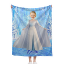 Custom Elsa Princess Blanket - Ice Themed Blanket with Personalized Name - Gifts for Girl,Children,Daughter