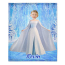 Custom Elsa Princess Blanket - Ice Themed Blanket with Personalized Name - Gifts for Girl,Children,Daughter