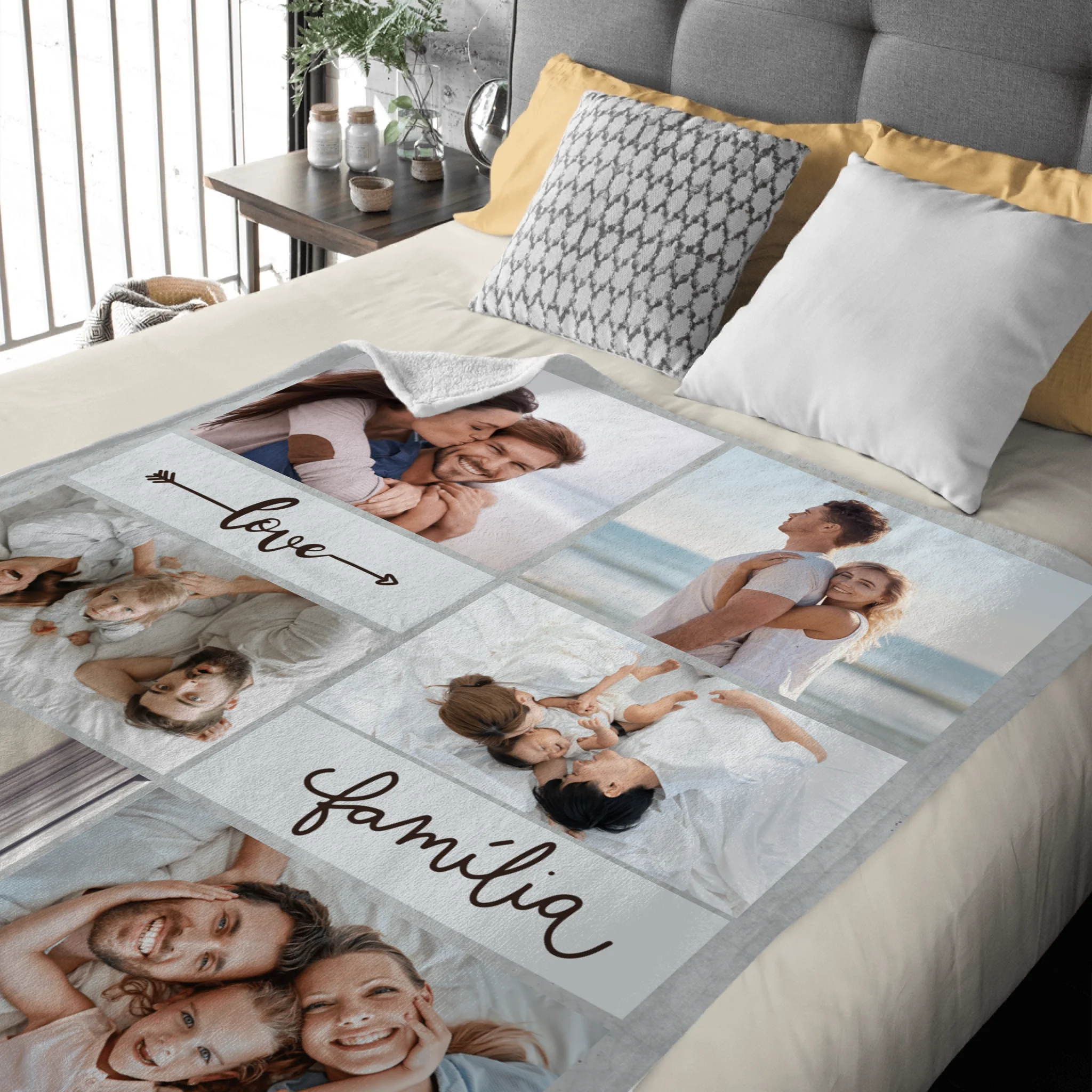 Personalized Family Photo Collage Blanket Custom Picture Throw Gift for Couples and Parents