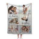 Personalized Family Photo Collage Blanket Custom Picture Throw Gift for Couples and Parents