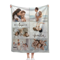 Personalized Family Photo Collage Blanket Custom Picture Throw Gift for Couples and Parents
