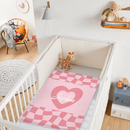 Custom Vintage Checker Heart Blanket – Personalized Argyle Heart Soft Throw – Gift for Girls