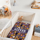 Custom Halloween Name Blanket – Personalized Pumpkin & Ghost Letter – Gift for Kids