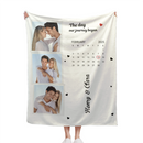 Personalized Couple Photo Calendar Blanket The Day We Met Anniversary Gift