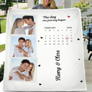 Personalized Couple Photo Calendar Blanket The Day We Met Anniversary Gift