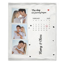 Personalized Couple Photo Calendar Blanket The Day We Met Anniversary Gift