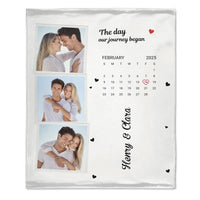 Personalized Couple Photo Calendar Blanket The Day We Met Anniversary Gift