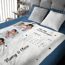 Personalized Couple Photo Calendar Blanket The Day We Met Anniversary Gift