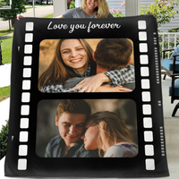 Personalized Film Strip Photo Blanket – Love You Forever Gift for Couples & Families