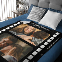 Personalized Film Strip Photo Blanket – Love You Forever Gift for Couples & Families