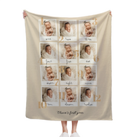 Personalized Milestone Baby Blanket From Newborn to One Year of Love in Photos