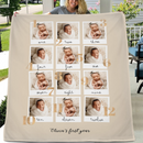 Personalized Milestone Baby Blanket From Newborn to One Year of Love in Photos