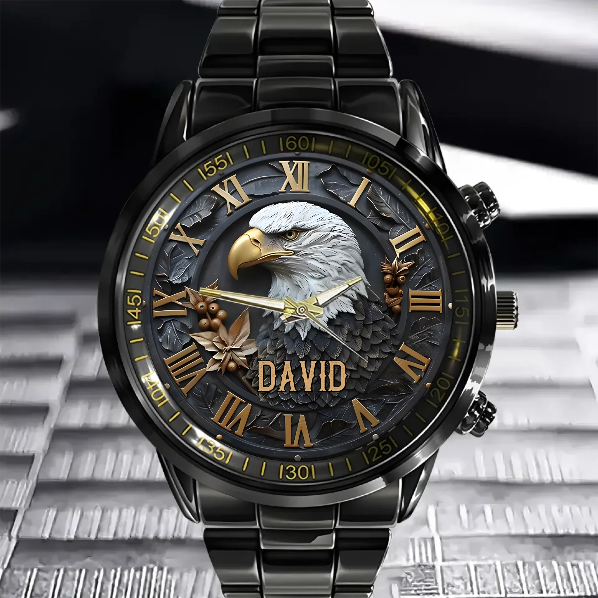 Strong Bald Eagle - Personalized Hand Watch - Gifts for Wildlife Lovers