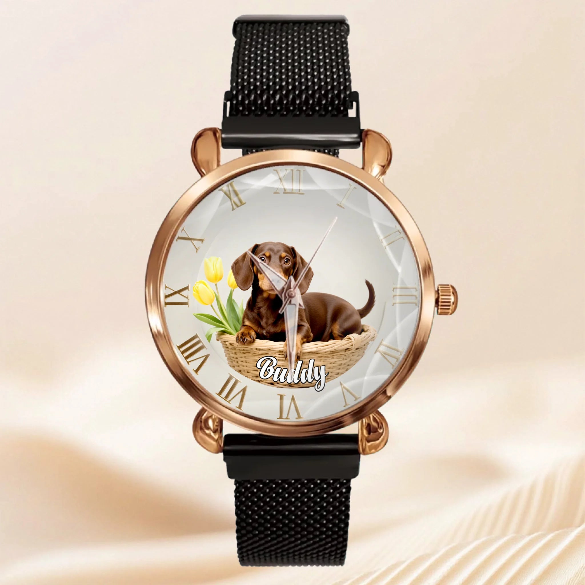 Customised Dog Watch - Dog-themed Watch with Personalised Name and Photo - A Gift For Family,Friend,Dog Lovers