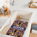 Custom Halloween Name Blanket – Personalized Pumpkin & Ghost Letter – Gift for Kids