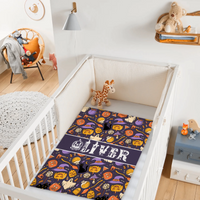 Custom Halloween Name Blanket – Personalized Pumpkin & Ghost Letter – Gift for Kids