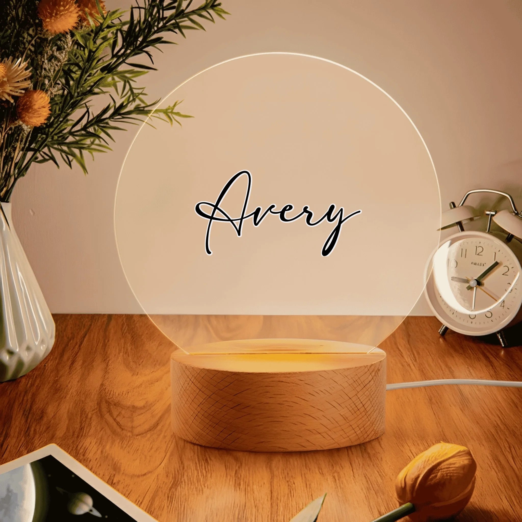 Custom Bunny Carrot Initial Night Light - Personalized Easter LED Lamp with Name - Gift for Kids