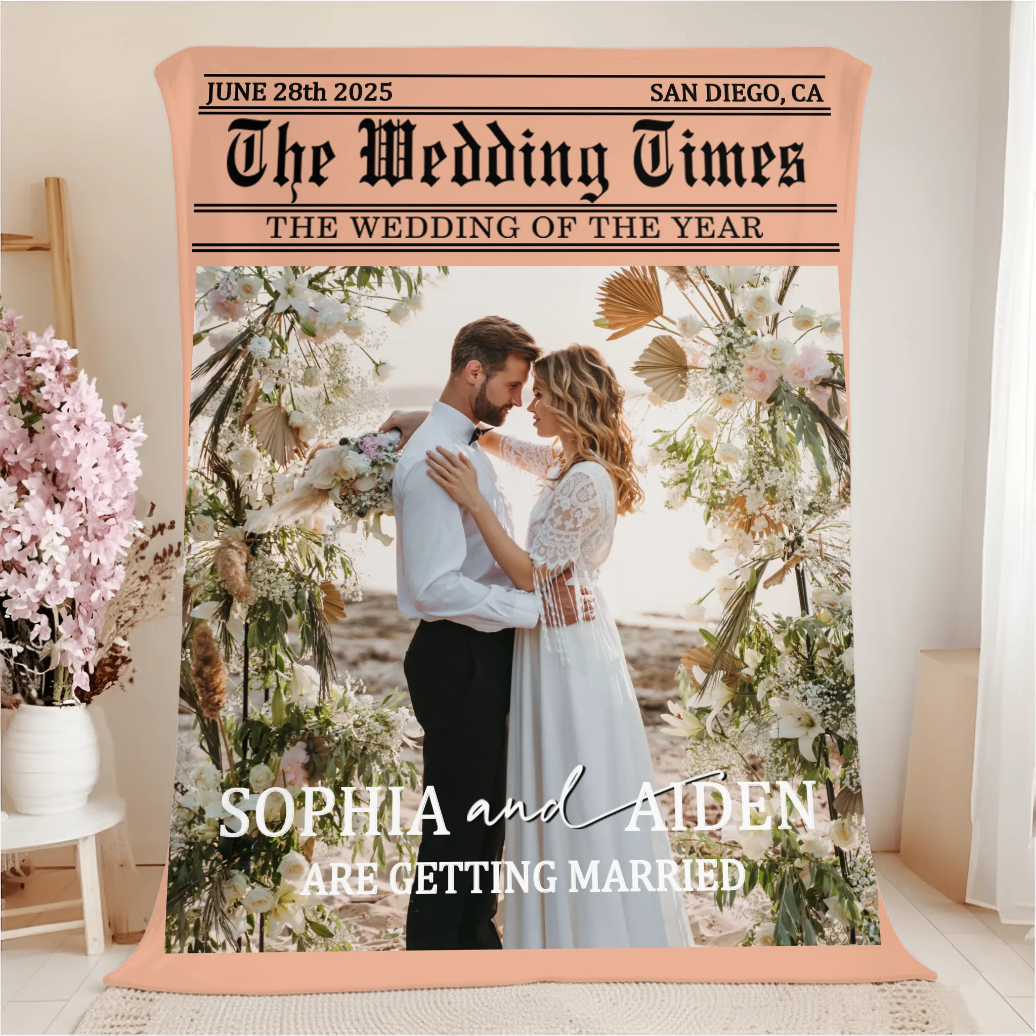 Customized Times Poster Design Photo Blanket - Personalized Texts And Photo - Romantic Gift for Couples copy