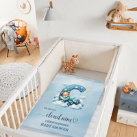 Custom Baby Shower Blanket - Personalized Teddy Bear Cloud Throw Blanket - Gift for Newborns