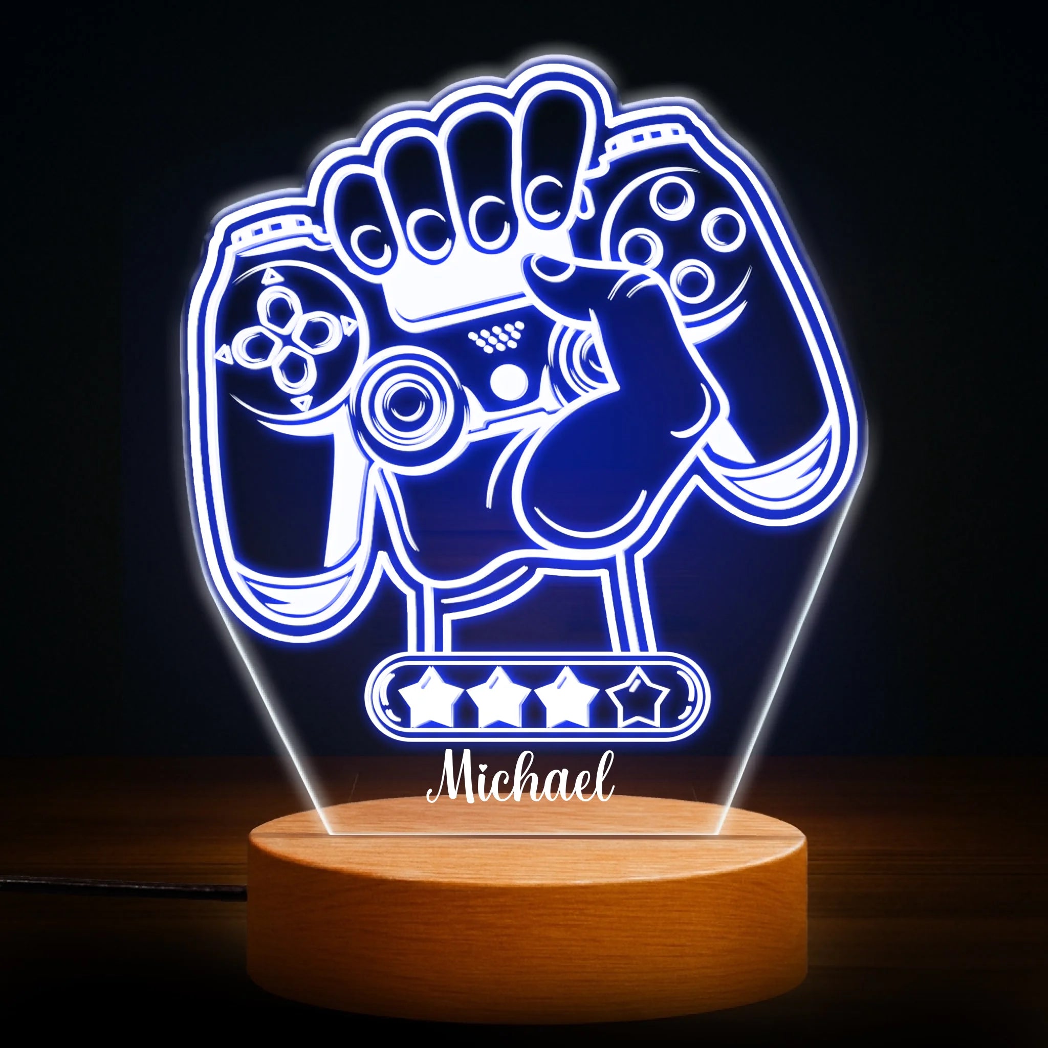 Custom Gamepad Night Light - Personalized 7 Colors Acrylic Lamp - Gift for Kids Teen Gamers