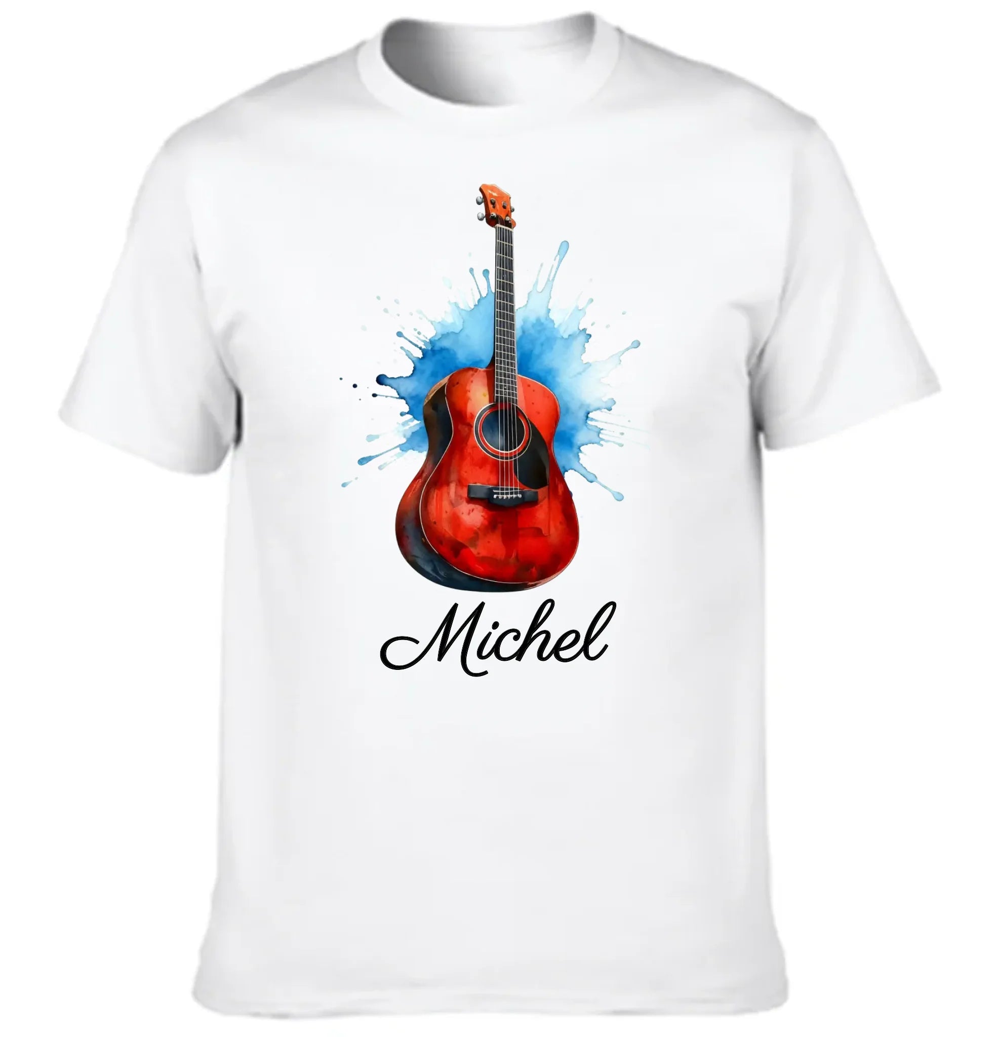 Custom Guitar Tee Hoodie - Personalized Acoustic Music Sweatshirt with Name - Gift for Guitar Lovers & Teens