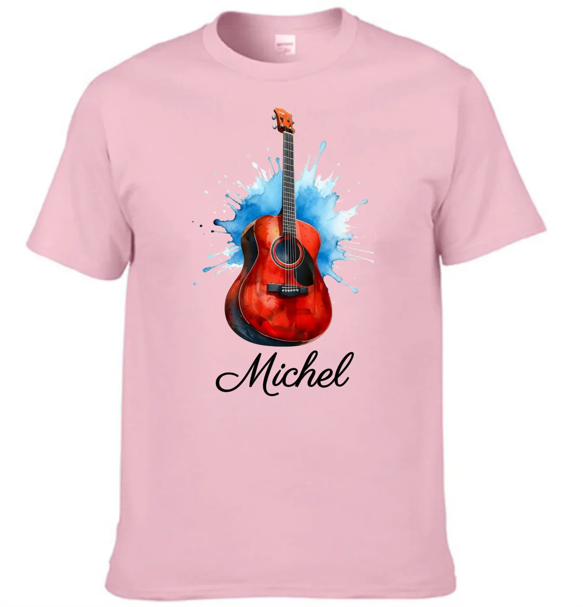 Custom Guitar Tee Hoodie - Personalized Acoustic Music Sweatshirt with Name - Gift for Guitar Lovers & Teens