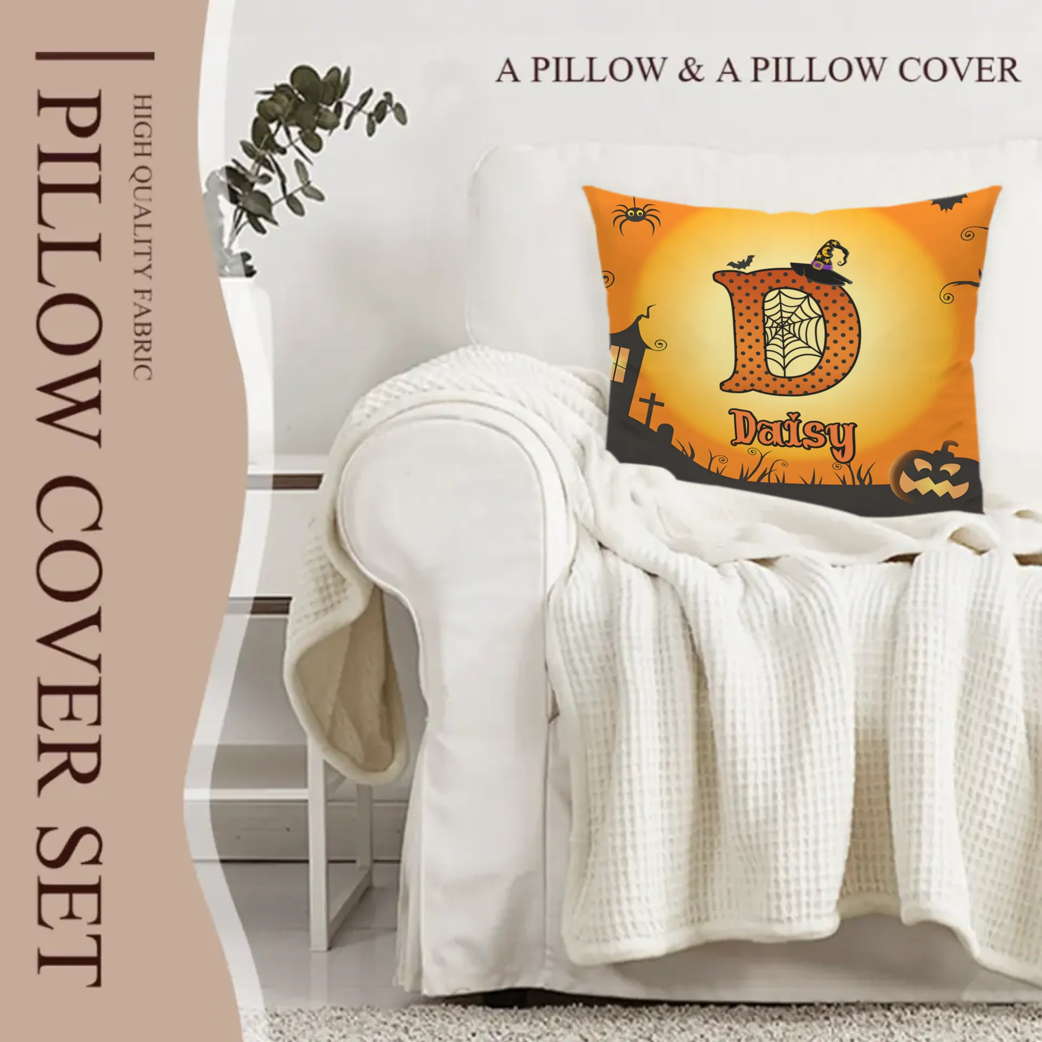 Custom Initial & Name Pillow – Personalized Letter Cushion with Name – Gift for Kids, Girls & Boys