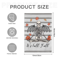 Pumpkin Skull - Scary Halloween Personalised Double Sided Flag - Gift For The Party