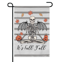 Pumpkin Skull - Scary Halloween Personalised Double Sided Flag - Gift For The Party