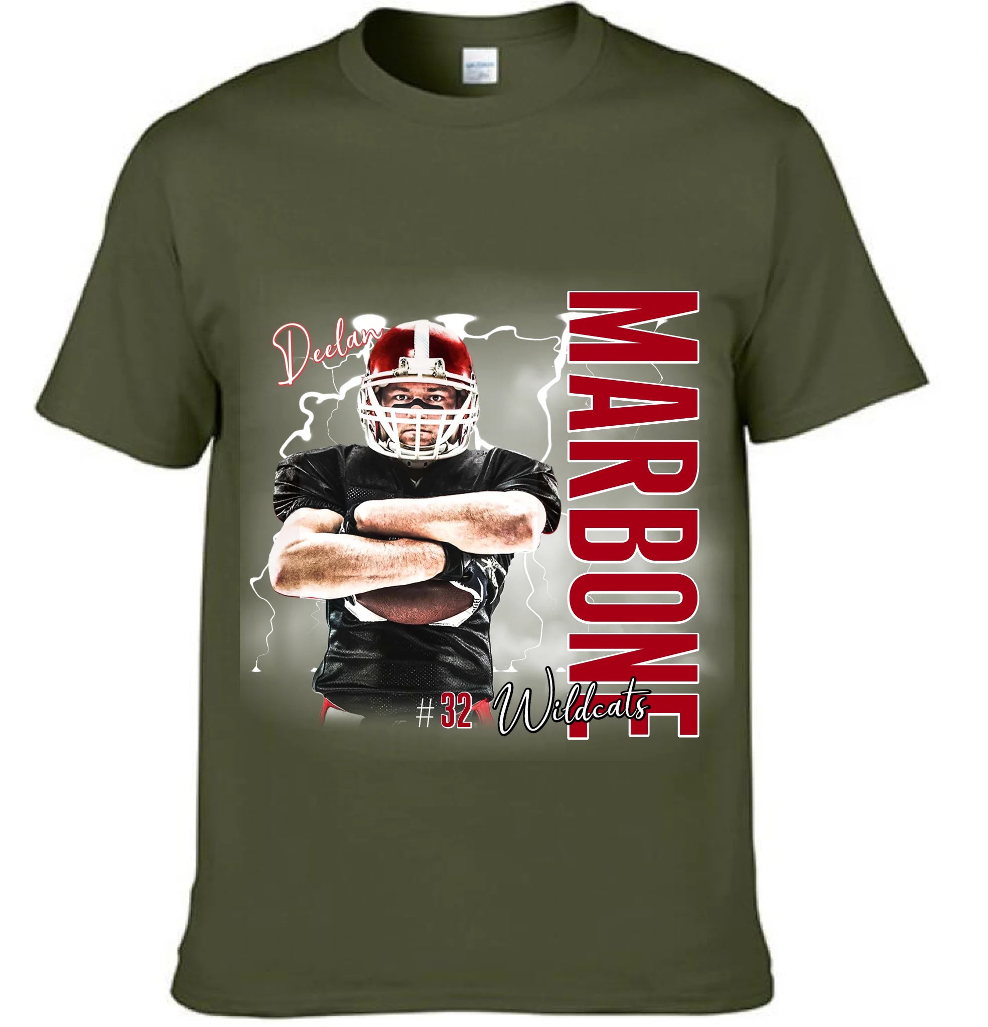 Custom Football Player Clothing– Personalized Sports Jersey Tee with Name & Number – Gift for Men, Teens & Fans
