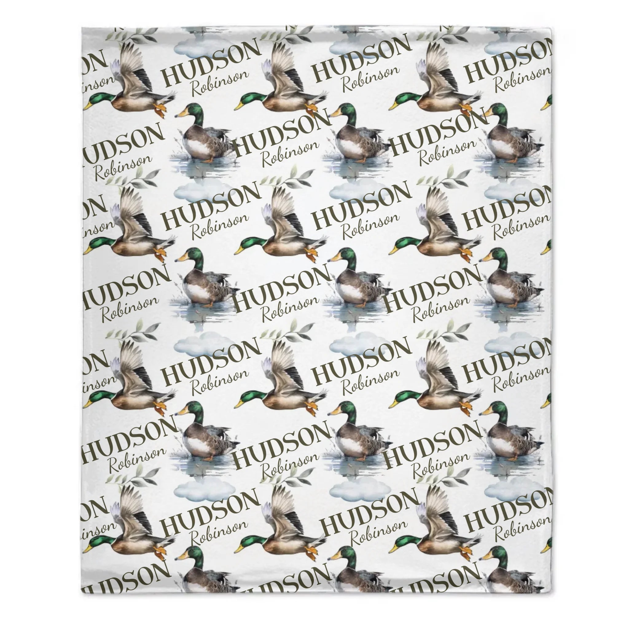 Personalized Mallard Duck Boy, Girl Name Blanket