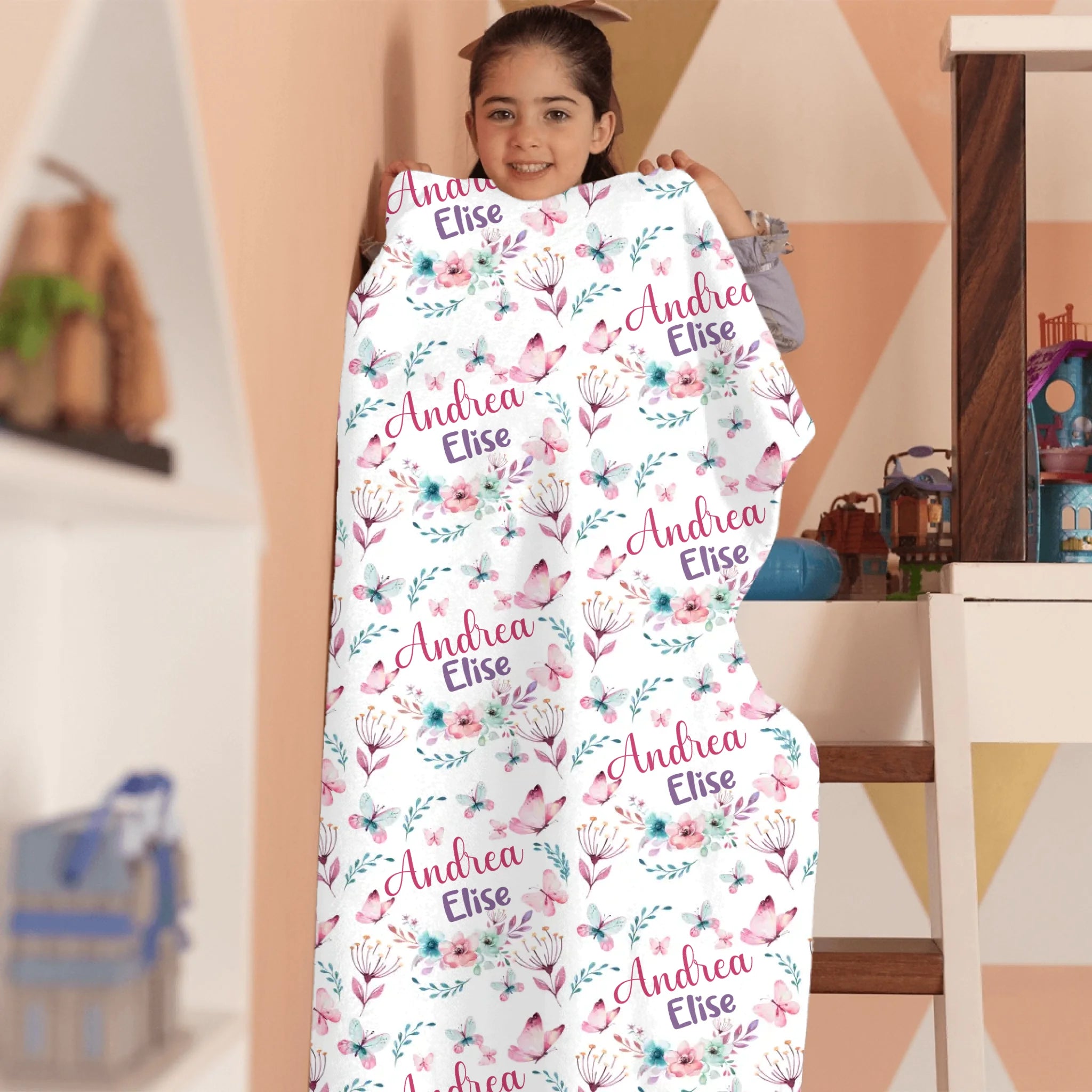 Butterfly Nursery Theme, Baby Girl Blanket With Name