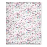 Butterfly Nursery Theme, Baby Girl Blanket With Name