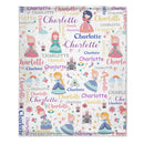 Personalized Custom Name Blankets for Girl - With Princess Castle Magic Wand
