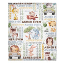 Custom Blanket with Name,Personalized Custom Baby Elephant Blankets