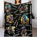 Personalized Custom Name Motocross Rider  Blankets Blanket For Kids